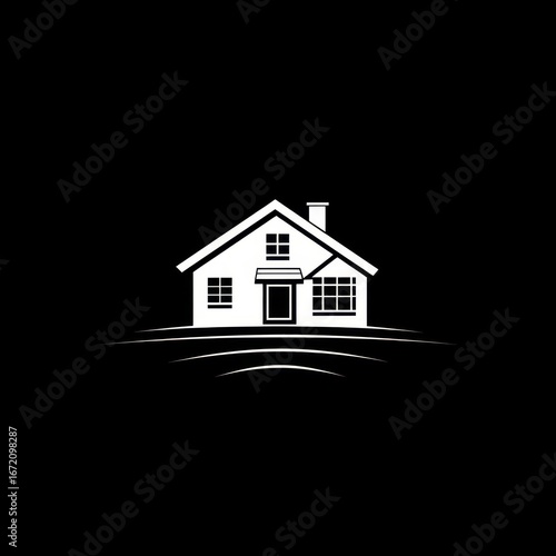 Minimalist house design logo suitable for real estate or home services businesses
