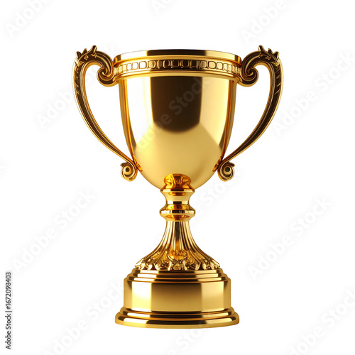 Gold Trophy Cup Symbolizing Victory Achievement and Success
