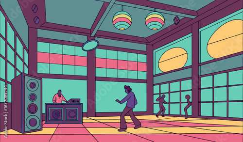 Disco night club inside view