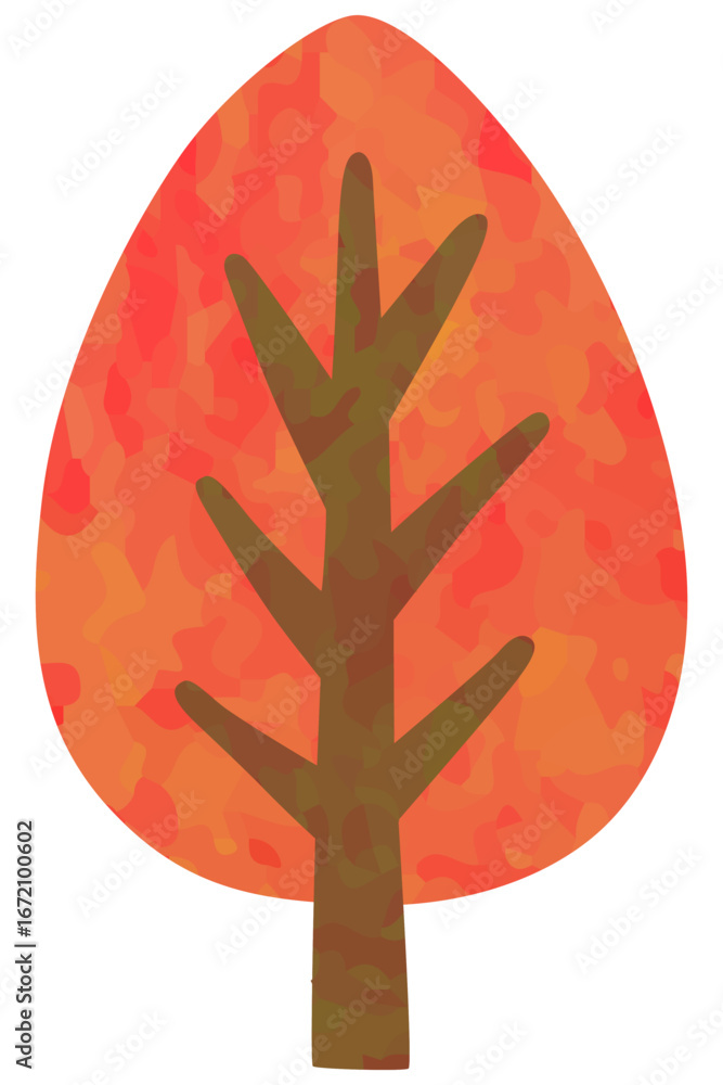 Obraz premium 赤色の葉の木のイラスト 秋イメージ ベクター素材