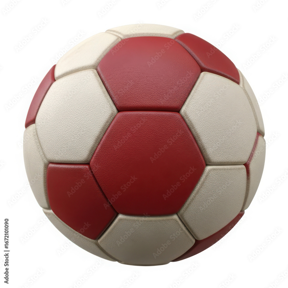 Fototapeta premium Classic red and white soccer ball isolated on white background