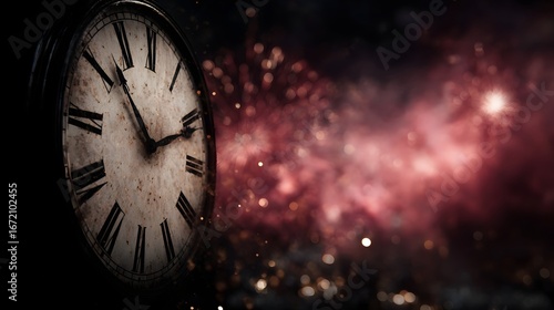 Wallpaper Mural Dramatic midnight countdown with fireworks blurring in the background Torontodigital.ca