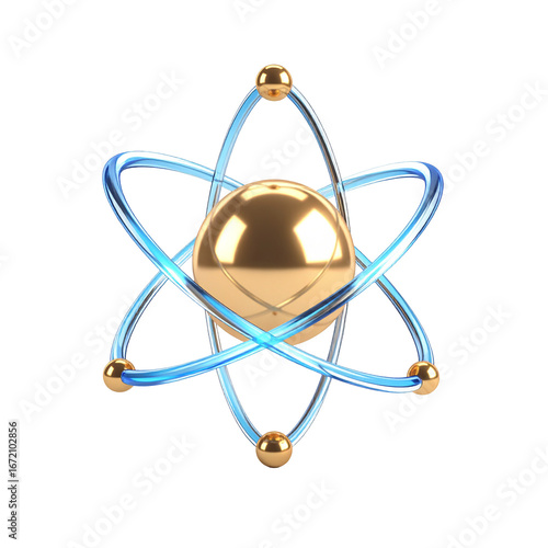 Golden Atom Model Science Technology Physics Chemistry Research