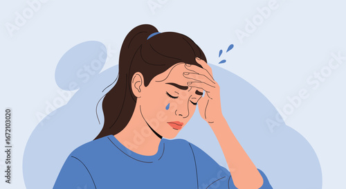 Anxiety and stress symptoms in women physical manifestations of mental distress and emotional turmoil illustrated