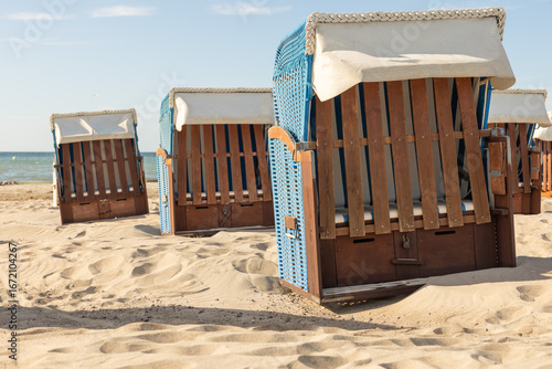 Ostseestrand Warnemünde mit Strandkörben