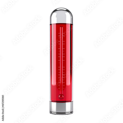 Clinical Thermometer Showing Temperature Health Fever Medical Science Red Liquid Glass Tube Measurement Healthcare 3D Render