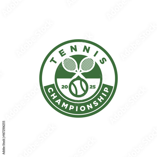Simple Badge Logo for Tennis Team Sports Logo Template Vector