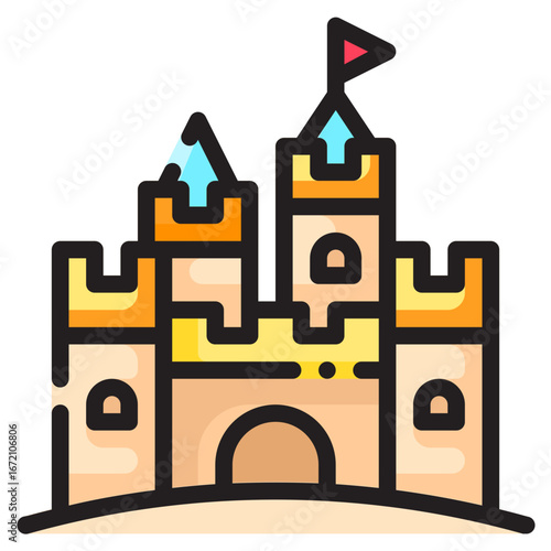 Travel Icon Set. This is lineal color icon style. 