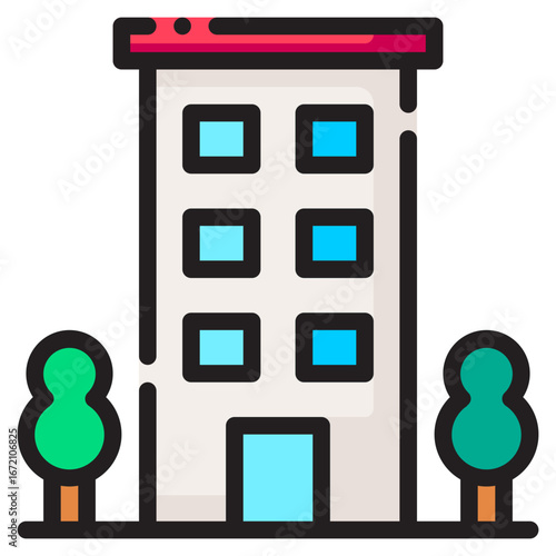 Travel Icon Set. This is lineal color icon style. 