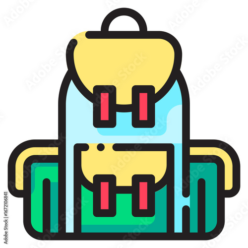 Travel Icon Set. This is lineal color icon style. 