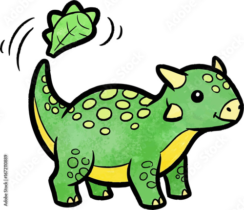 Baby Ankylosaurus Playfully Swinging its Tail Club