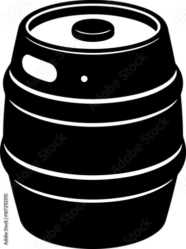 Silhouette of a Beer Barrel A Classic Icon Representing Refreshment and Brewing Traditions