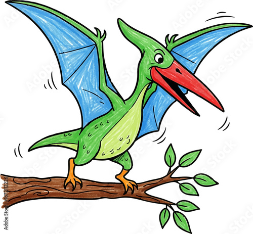 Wobbly Pterodactyl Trying to Land on a Branch
