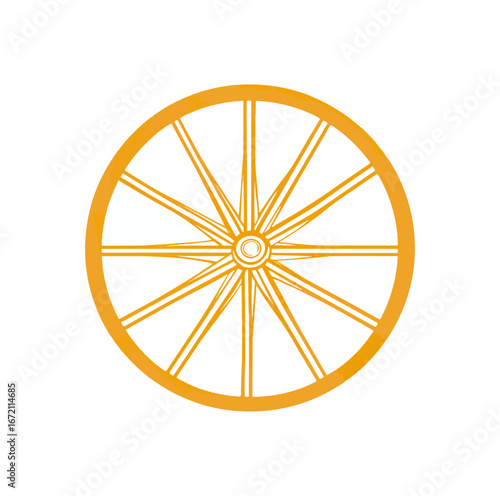Orange wagon wheel illustration