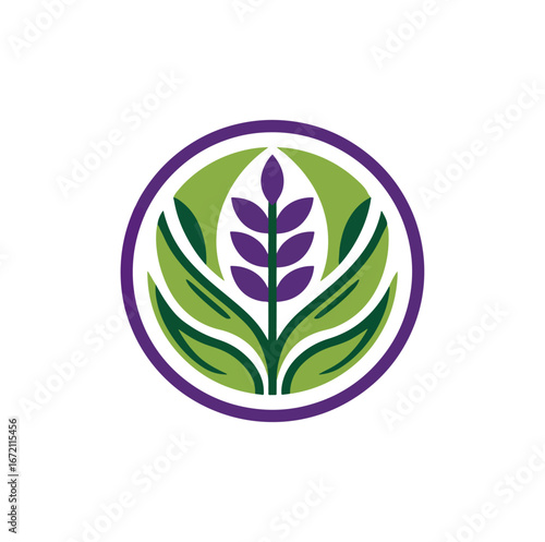 Plant emblem design graphic
