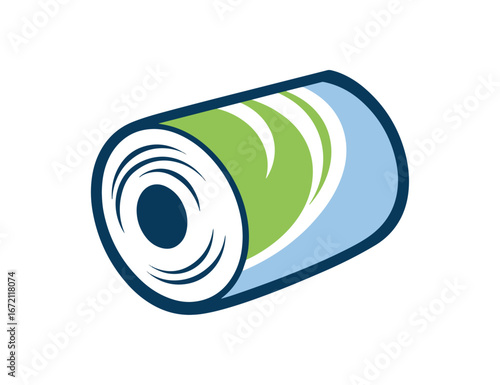Rolled fabric graphic design illustration