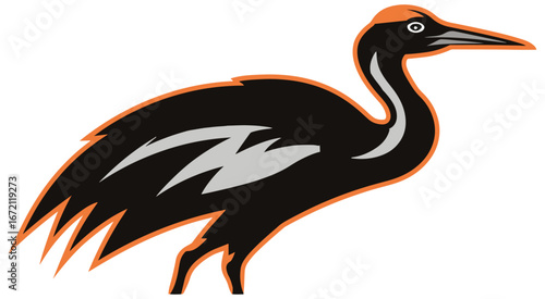 Stylized bird illustration graphic design logo design