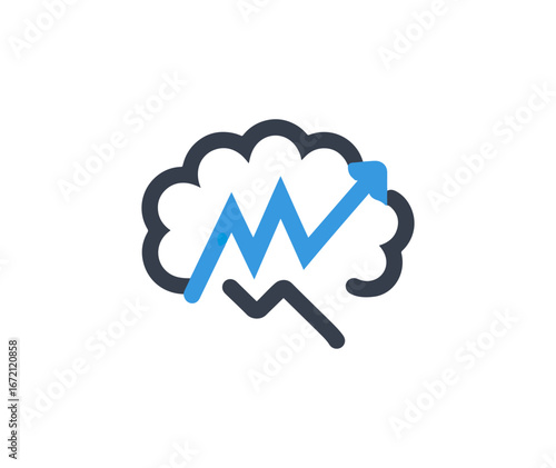 Brain with rising graph illustration