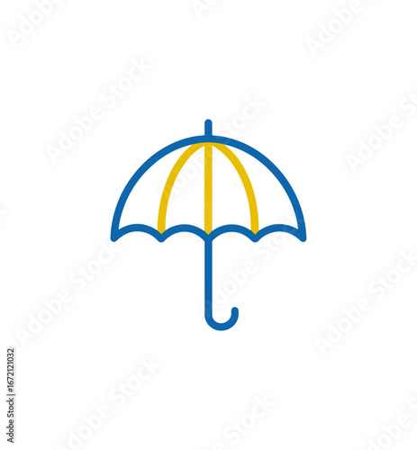 Umbrella icon on black background simple graphic design
