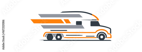 Fast delivery truck graphic design