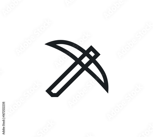 Simple pickaxe illustration for commercial use
