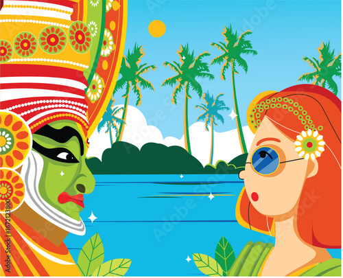 Kerala the land of god's own country is a beautiful place with kathakali dance and onam festival