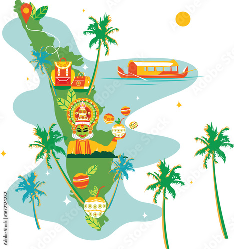 Kerala the land of god's own country is a beautiful place with kathakali dance and onam festival
