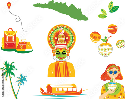 Kerala the land of god's own country is a beautiful place with kathakali dance and onam festival