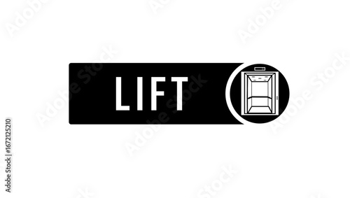 Lift sign,  Dementia Friendly Sign, black isolated silhouette