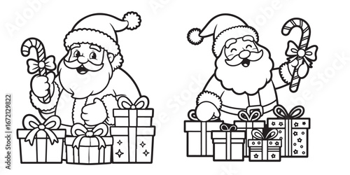 cute Santa Claus coloring page icon