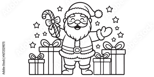 cute Santa Claus coloring page icon