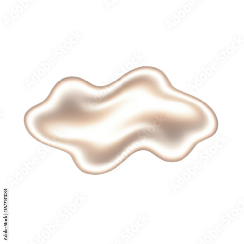 Abstract beige blob shape isolated on transparent background