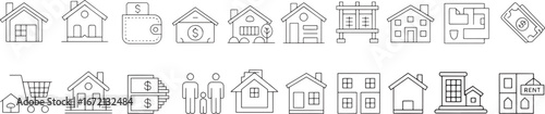 Real Estate and House Buying Icons: A Vector Set for Residential Property, Mortgage, and Home Sales

