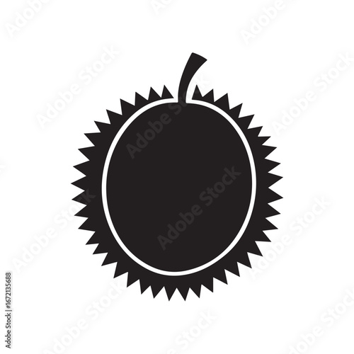 A Unique Durian Fruit Silhouette Icon for Asian, Tropical, and Exotic Food Designs