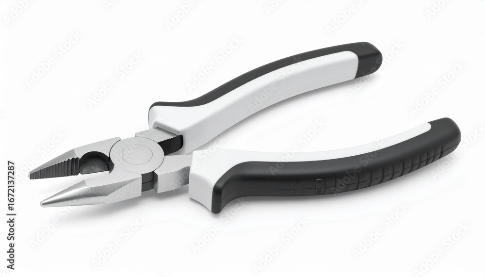Obraz premium Precision side cutting pliers with insulated handles sharp cutting edges and rust resistant material isolated on white background essential electrician wire cutting tool 