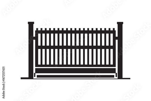 Automatic Metal Gate or Driveway Gate Icon for Security and Property Designs