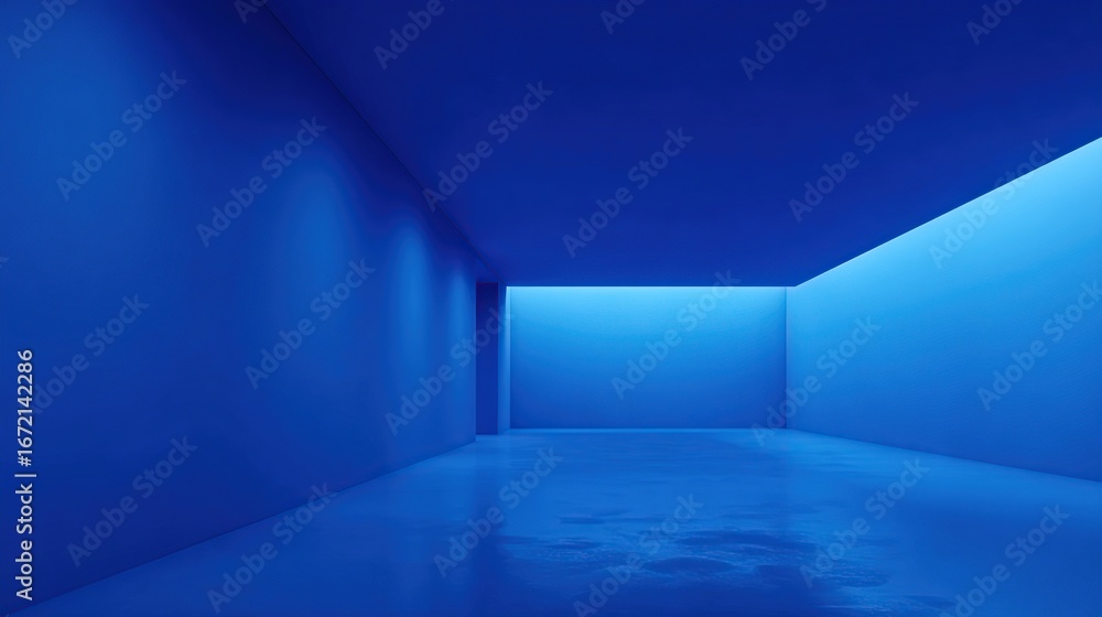 Fototapeta premium blue empty corridor