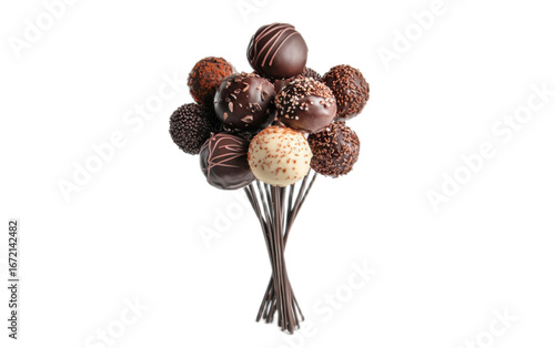 Chocolate bouquet dessert food on white background,png
