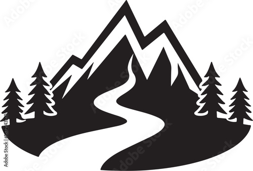 River Valley Mountain Silhouettes