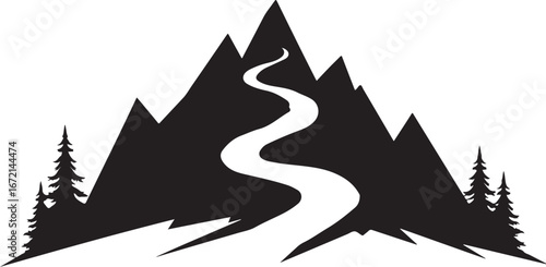 River Valley Mountain Silhouettes