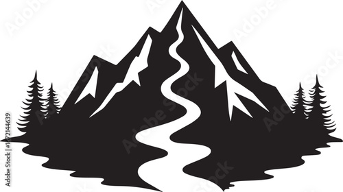 River Valley Mountain Silhouettes