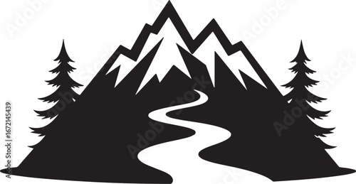 River Valley Mountain Silhouettes