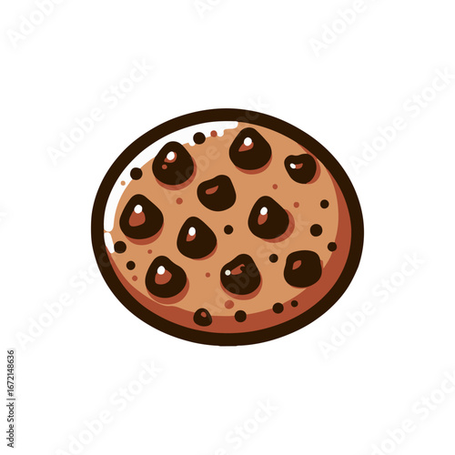 A delicious chocolate chip cookie on a white background, perfect for dessert or snack ideas
