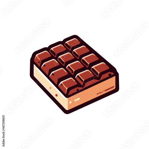 A delicious chocolate bar with a smooth texture and rich color, set against a plain background