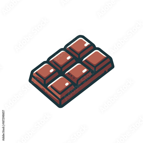 A delicious chocolate bar resting on a clean surface, showcasing its rich texture and color