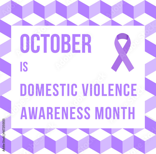 October is Domestic Violence Awareness Month. Social media announcement poster.