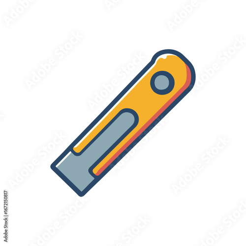 Brightly colored utility knife with a sleek design, resting on a clean white background