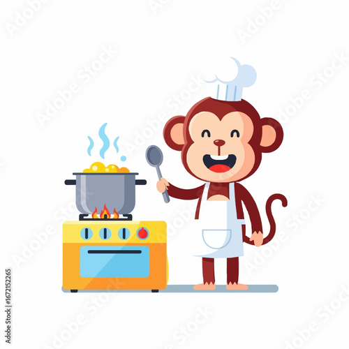 monkey chef cook