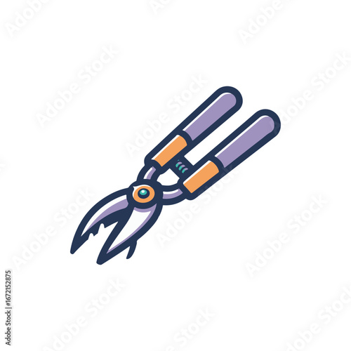 Colorful gardening shears with ergonomic handles, set against a clean white background, ideal for gardening