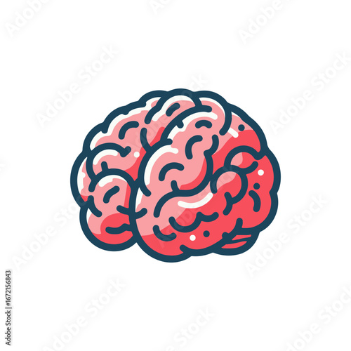Colorful illustration of a human brain showcasing intricate details, suitable for educational use